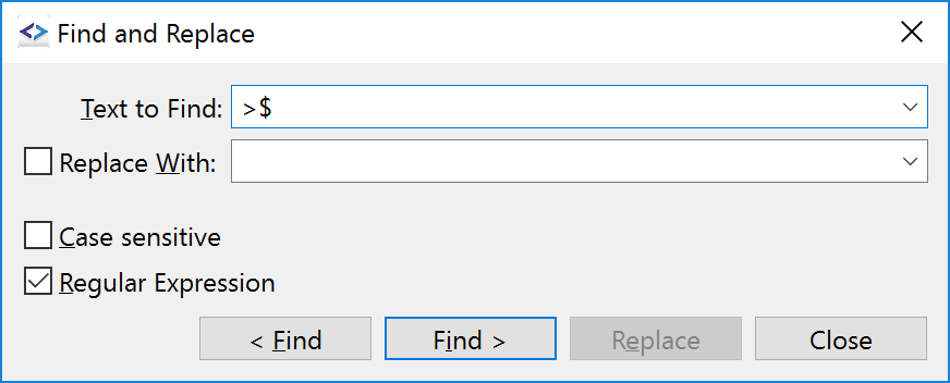 Reworked Find & Replace dialog