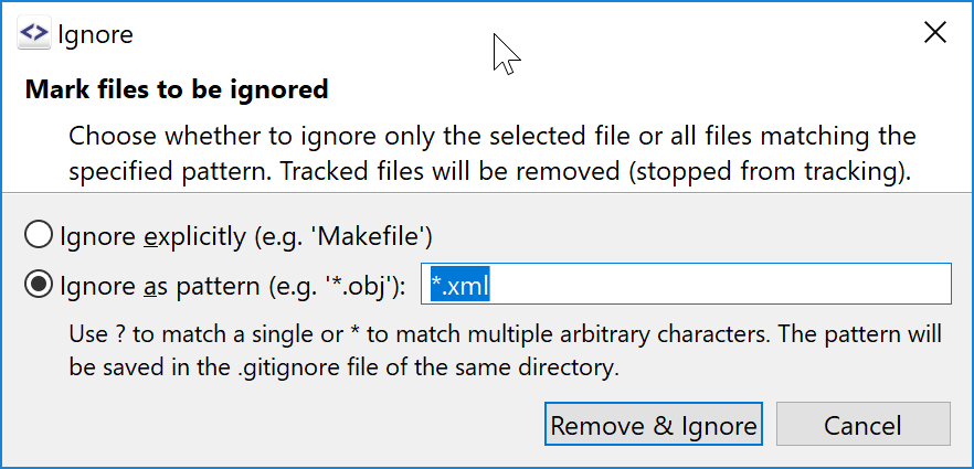 The Ignore command can also ignore tracked files.
