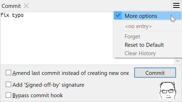 The Commit view offers now a full replacement for the Commit dialog supporting all options.
