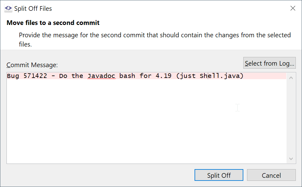 Move selected files of a commit into a sibling commit using Split-Off Files.