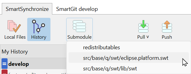 Switching to a submodule became easier.