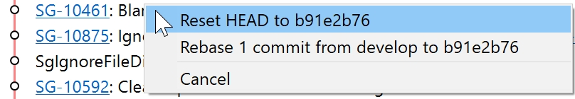 Dragging commits or refs in the log now shows a popup menu instead of a dialog.