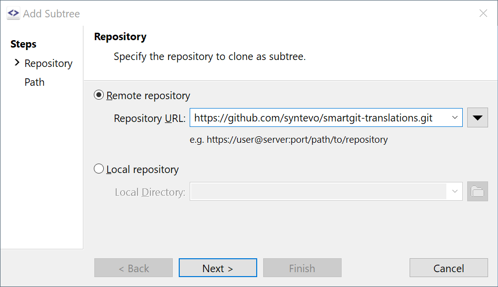 Adding Subtrees is supported.