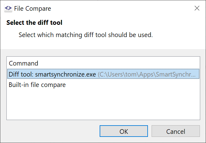 Select from multiple diff tools.