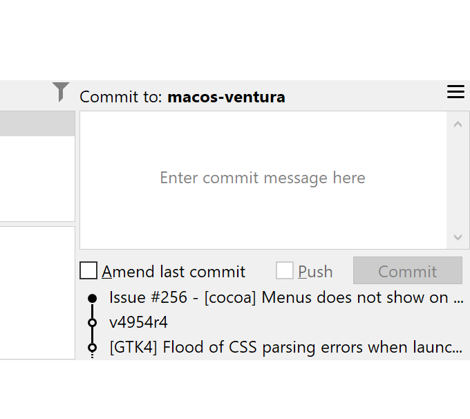 The Recent Commits area shows the most recent commits for orientation.