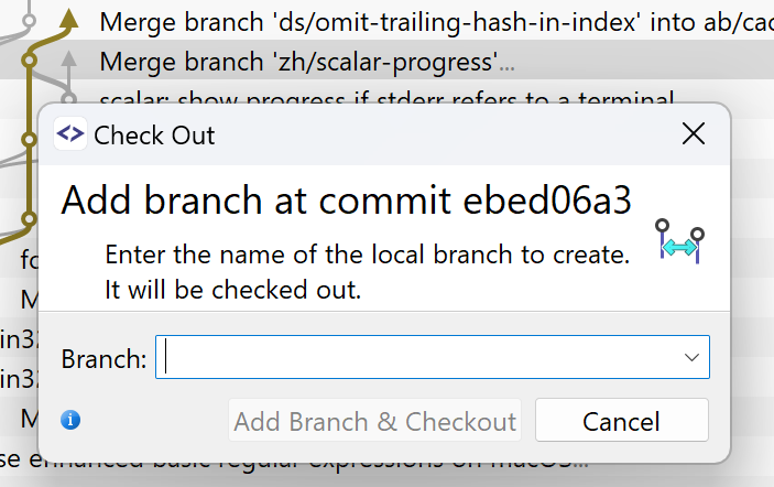 Checking out a commit will create a branch.