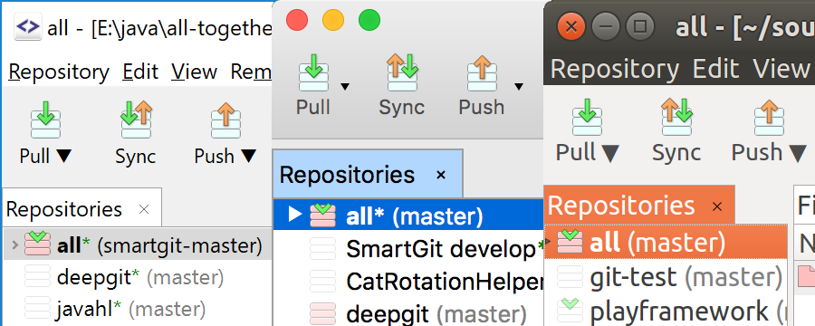 SmartGit runs on Windows, macOS and Linux.