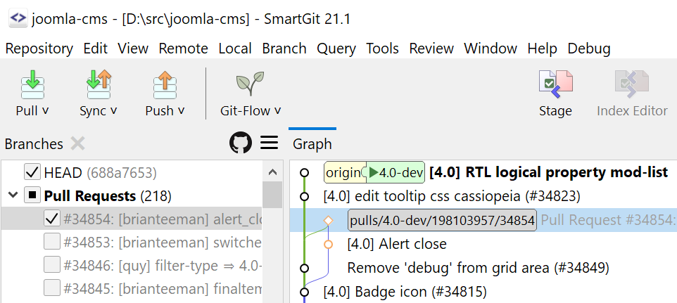 SmartGit supports pull-requests and comments for GitHub, BitBucket and Atlassian Stash.
