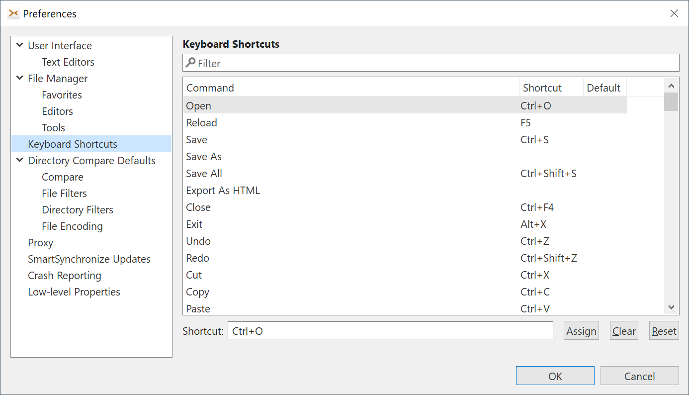 Changing keyboard shortcuts has been centralized.