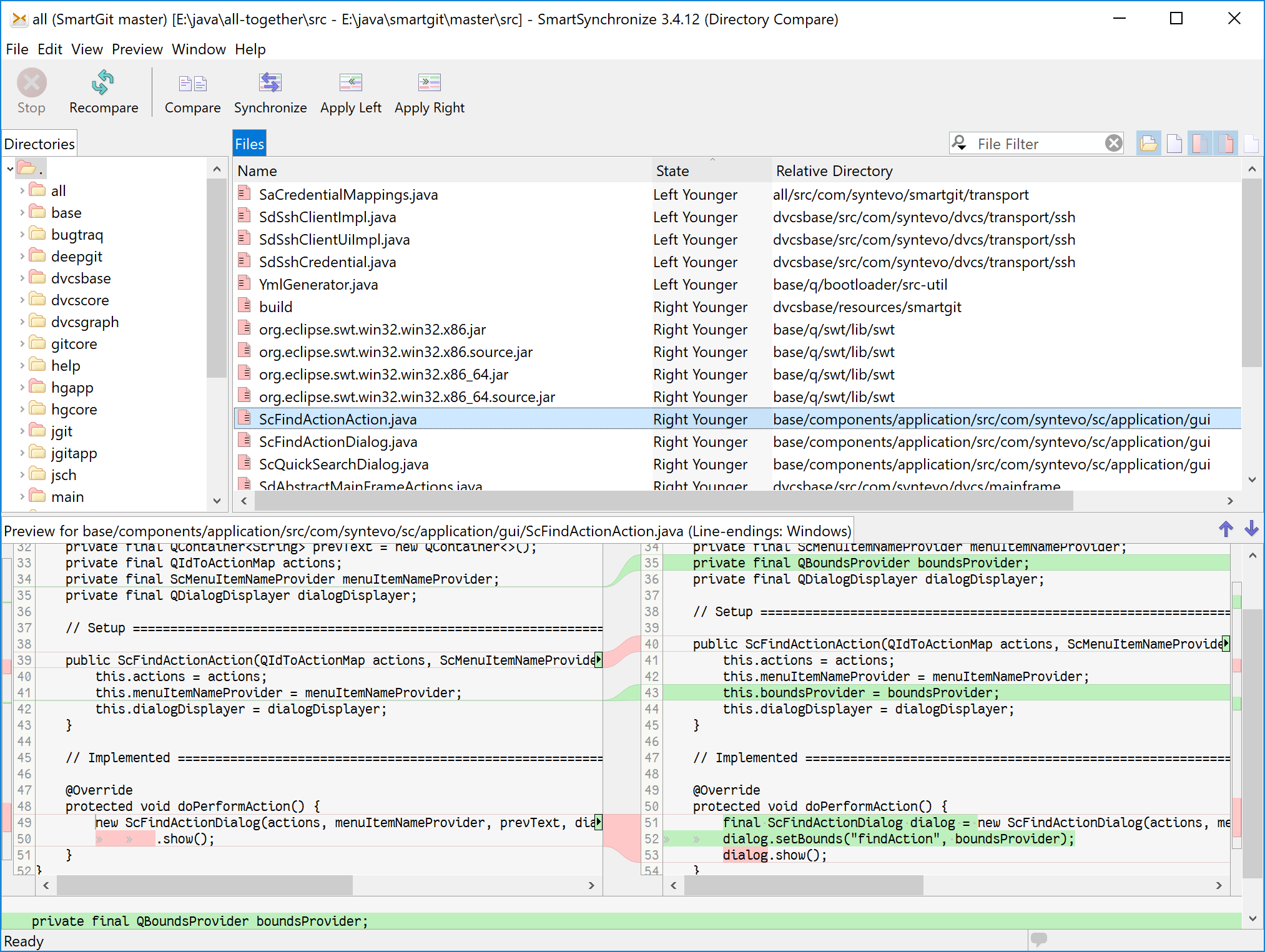 SmartSynchronize Directory Compare with file preview